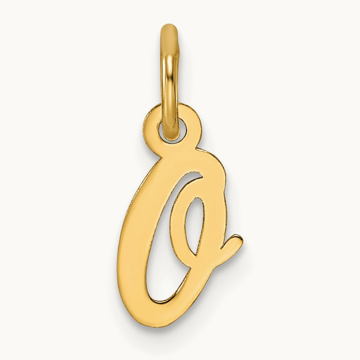 Small Script Letter O Initial Charm, 14K
