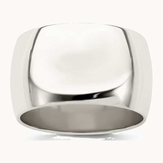 Sterling Silver 12mm Half Round Band