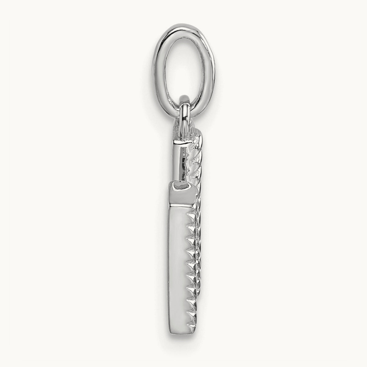 Twisted Diamond Charm — 14K White Gold, M