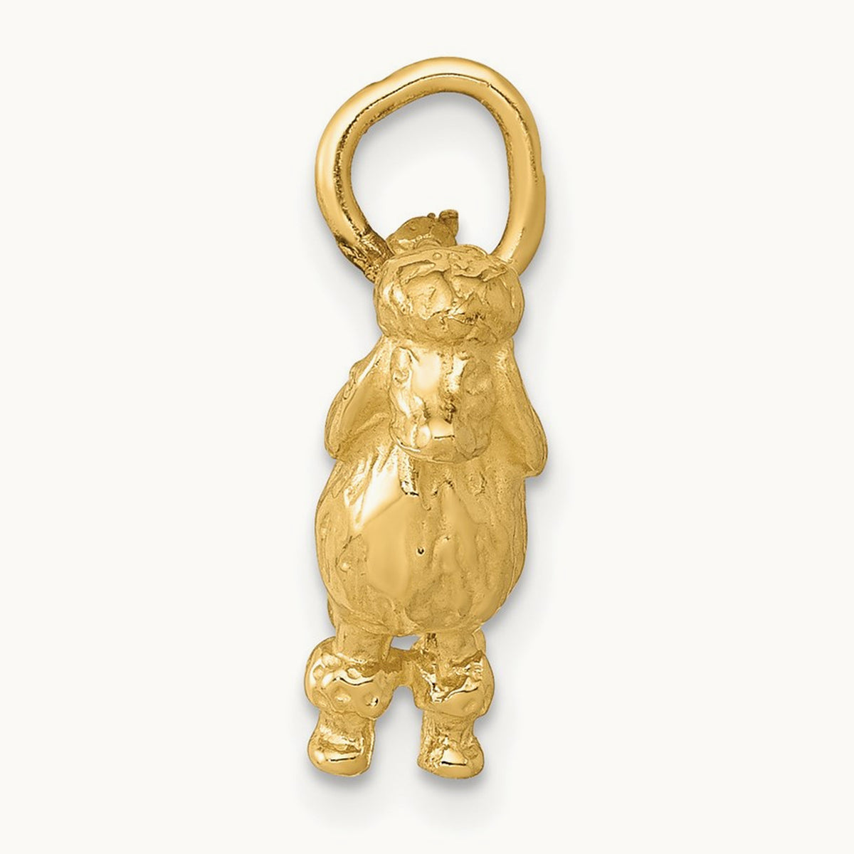 Solid 3-D Poodle Charm, 14K