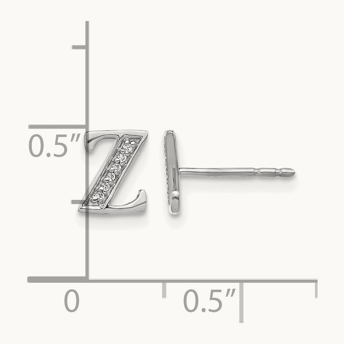 Diamond Earrings — 14K White Gold, 8mm, Z