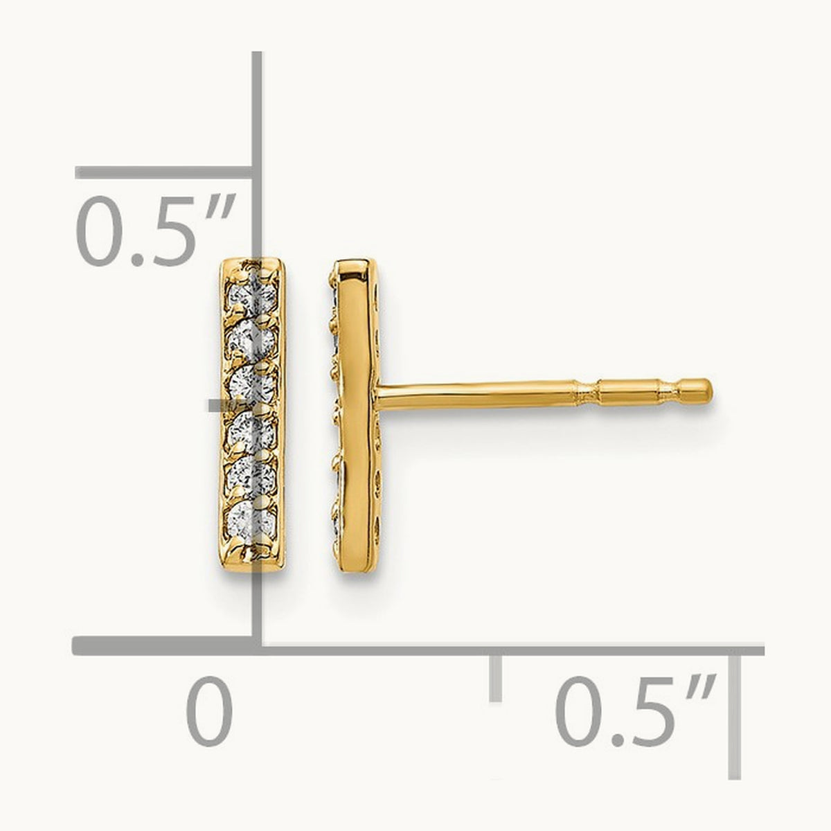 Diamond Bar Earrings, 14K