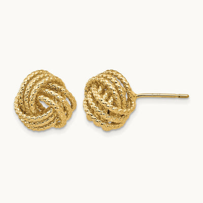 Polished & Twisted Love Knot Post Earrings, 14K