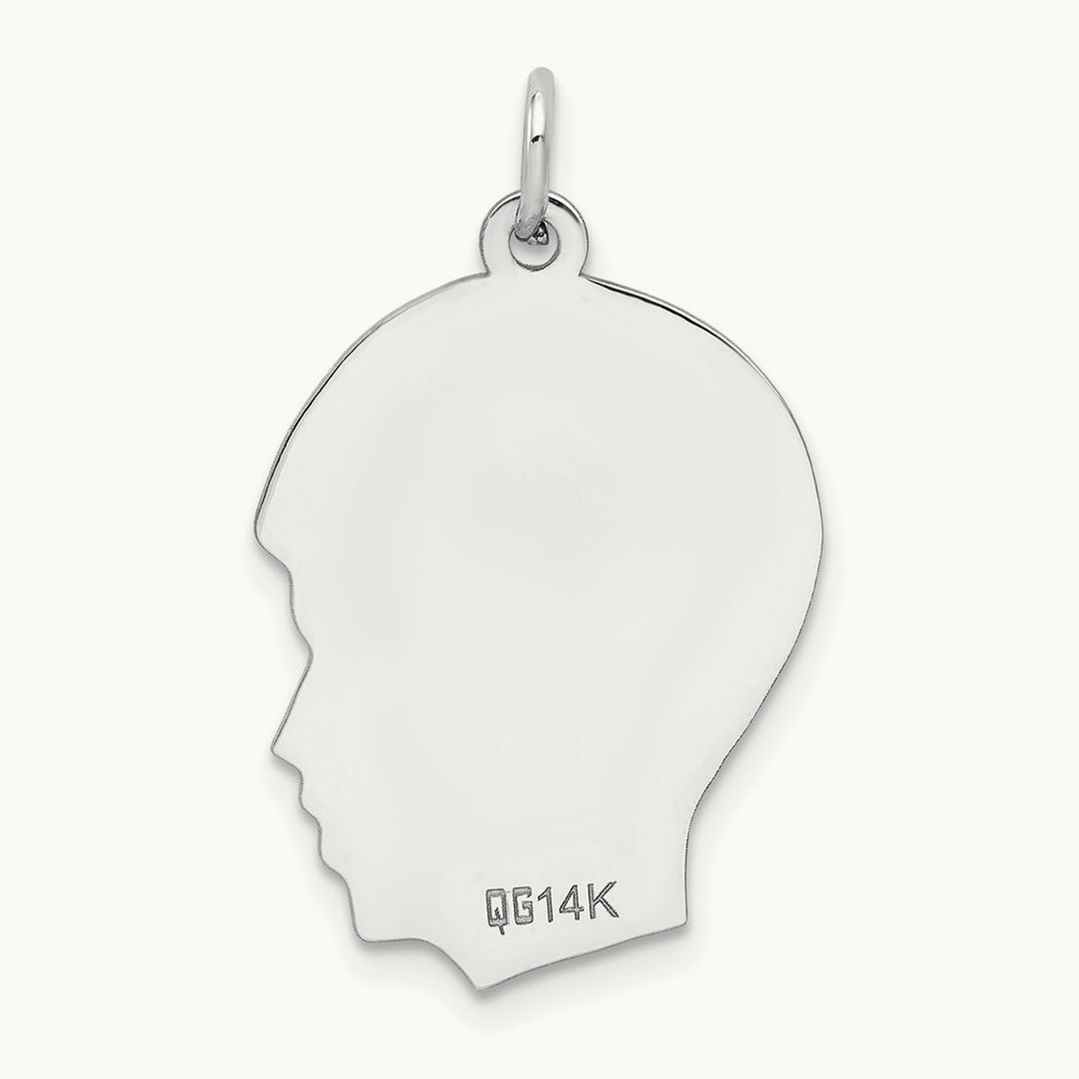 Plain Medium.035 Depth Facing Right Engravable Boy Charm — 27mm