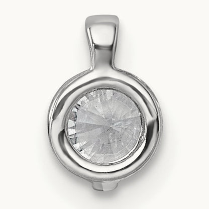 Round Bezel Set Chain Slide Pendant, 0.50 ct tw Lab-Grown Diamond