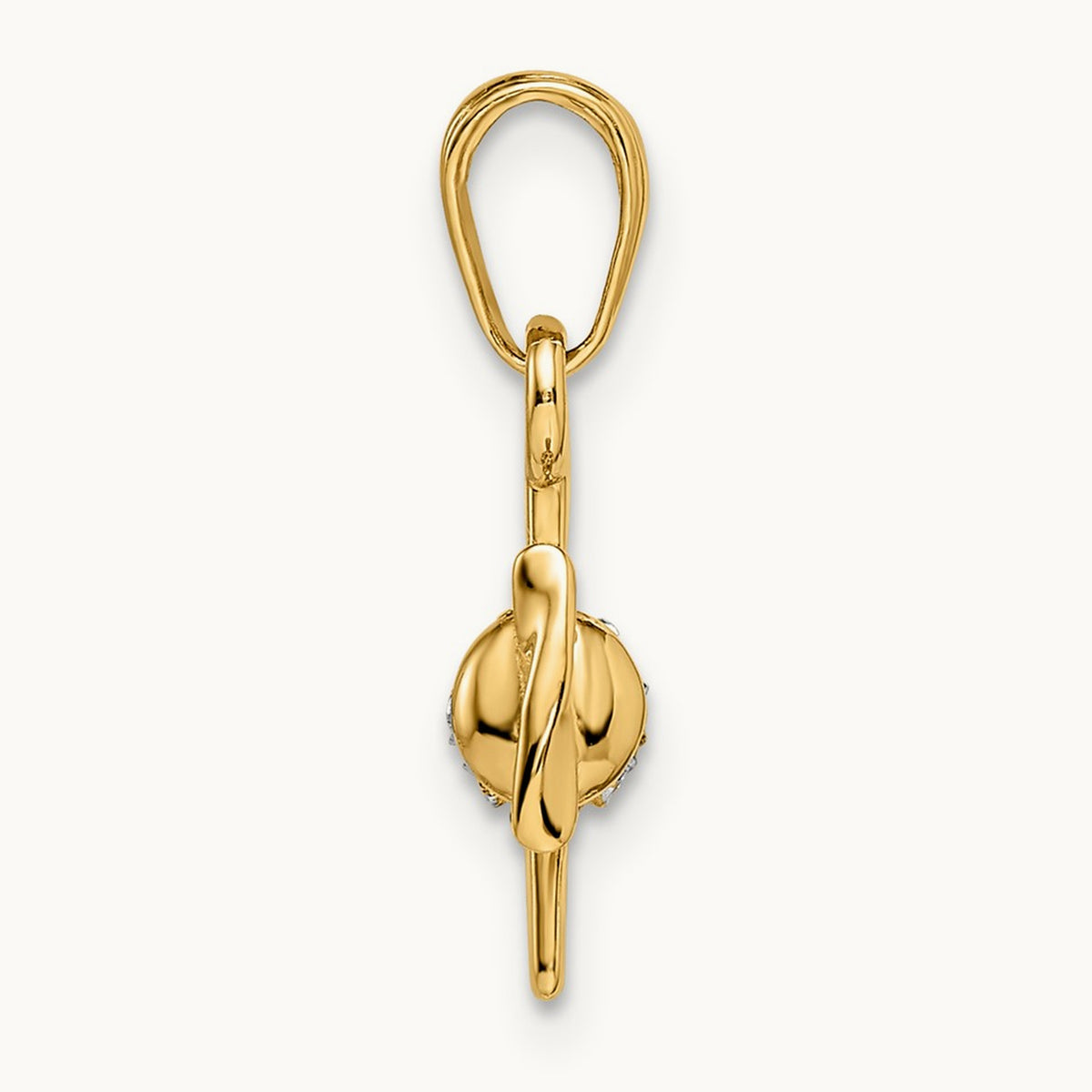 w/ White Rhodium 3D Diamond-cut Airplane Pendant, 14K