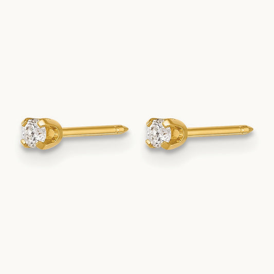 Inverness 14k Polished .10ct Lab Grown Diamond Stud Earrings, 2.4mm