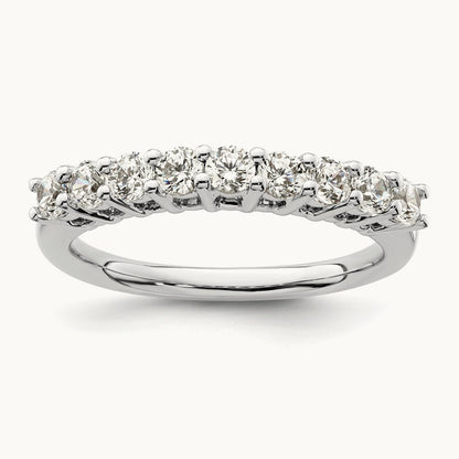 9-Stone Diamond Band, 14K White Gold