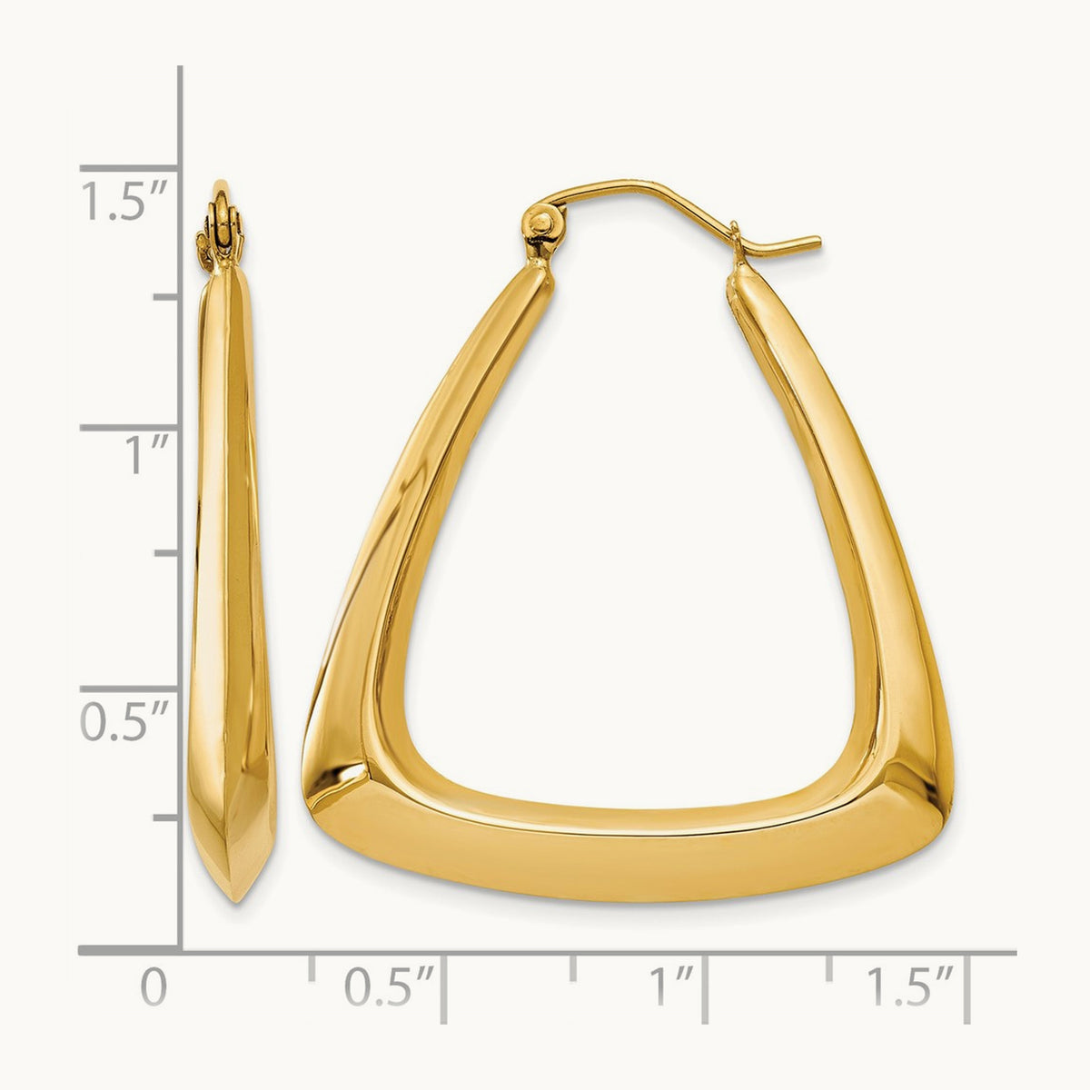 Fancy Hoop Earrings, 14K