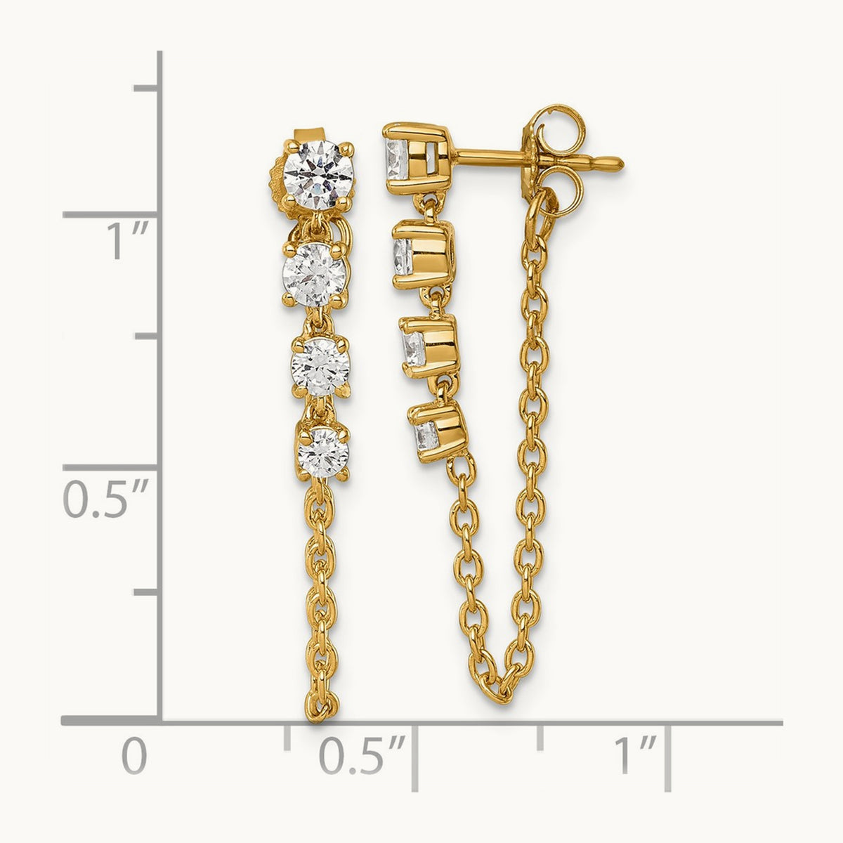 Earrings, 1.00 ct tw Lab-Grown Diamond — 14K Yellow Gold