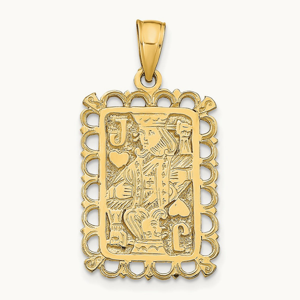Jack of Hearts Pendant, 14K