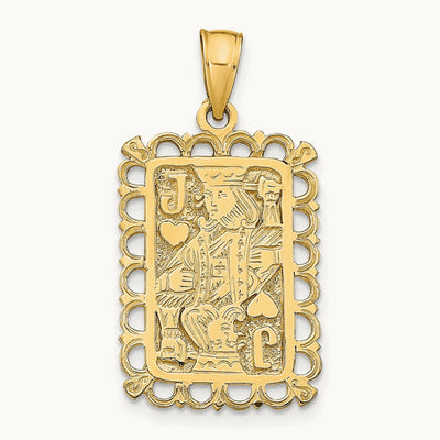 Jack of Hearts Pendant, 14K
