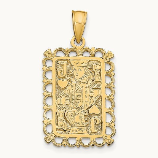 Jack of Hearts Pendant, 14K