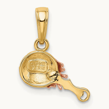 Baby Rattle Pendant, 14K Two-tone