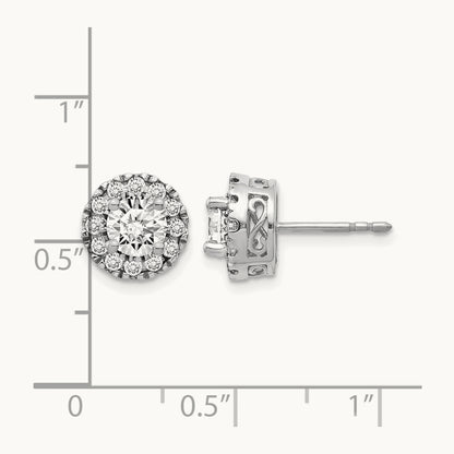 Diamond Semi-mount Stud Earrings, 14K White Gold