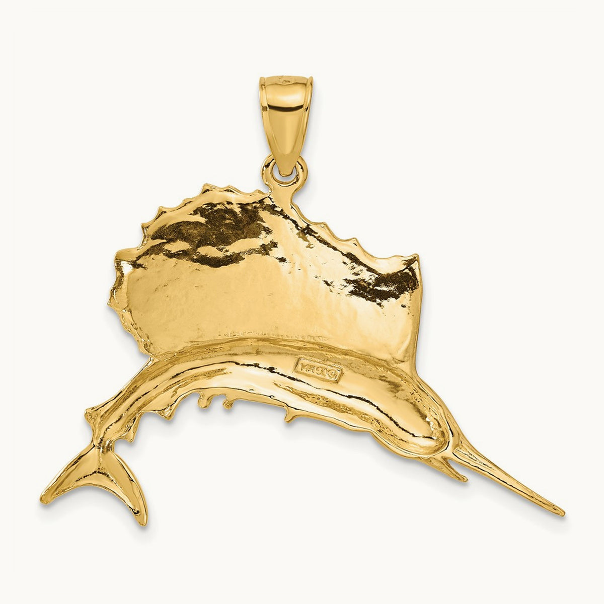 Polished Sailfish Pendant — 37mm