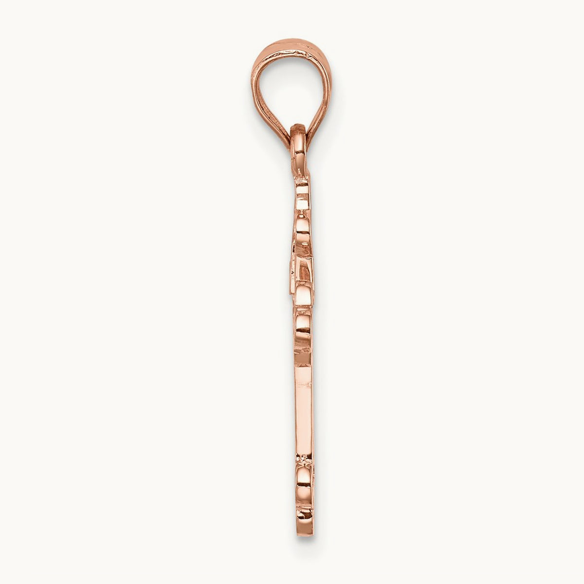 Polished Cross Pendant, 14K Rose