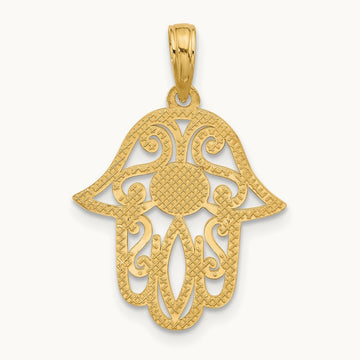 Fancy Hamsa Charm, 14K Yellow Gold