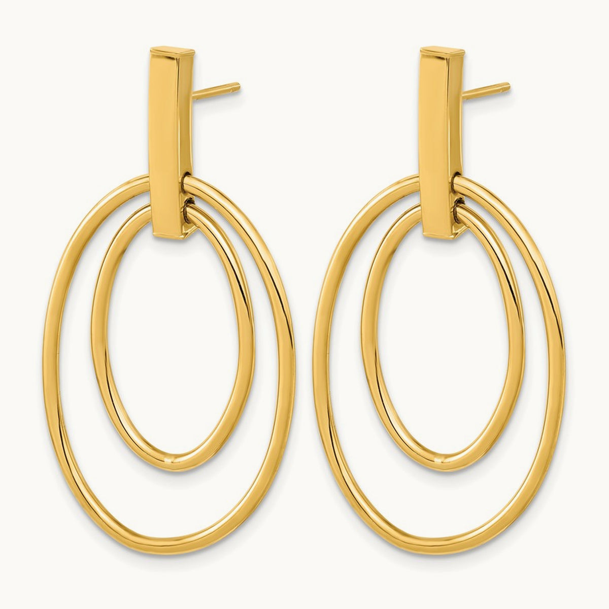 Polished Post Dangle Earrings, 14K — Leslie's