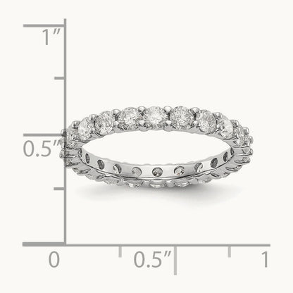Polished Shared Prong 2ct Diamond Eternity Band, 14K White Gold