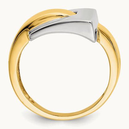Polished Buckle Ring, 14K Two-tone