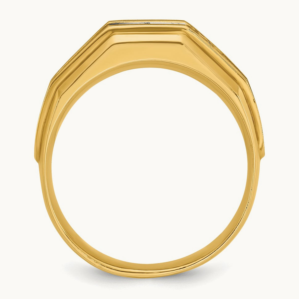 w/ White RH IBGoodman Men's Polished/Satin 5-Stone Diamond Ring, 14K