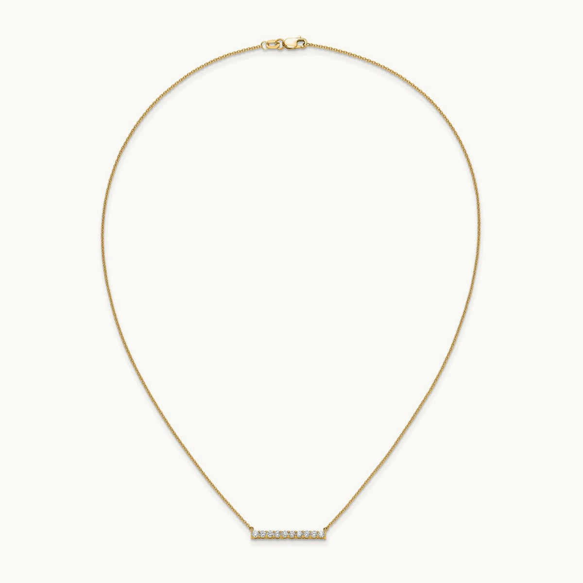 Diamond Bar 18 inch Necklace — 14K Yellow Gold, 0.5 ct