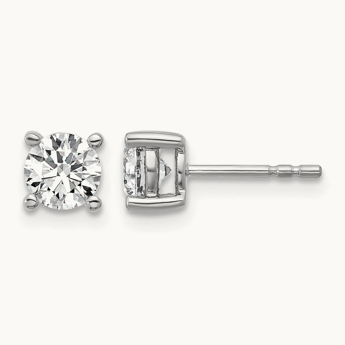 Round Heavyweight Stud Earrings, 0.10-7.00 ct tw Lab-Grown Diamond — 1 ct, Sterling Silver