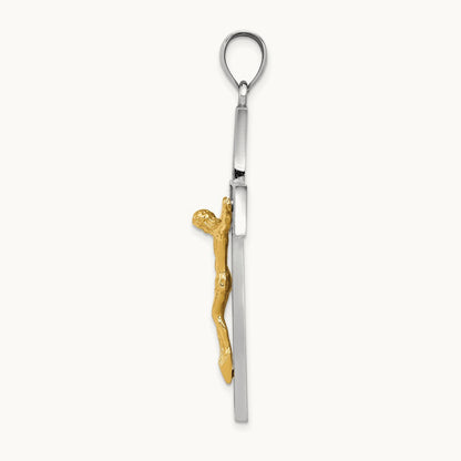 Crucifix Pendant, 14K Two-tone