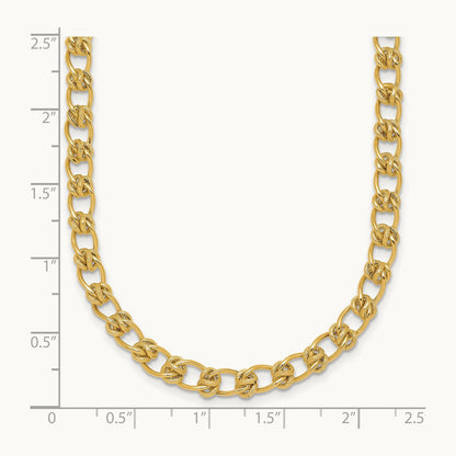 Polished Fancy Link 17 Inch Necklace, 5.0mm, 14K