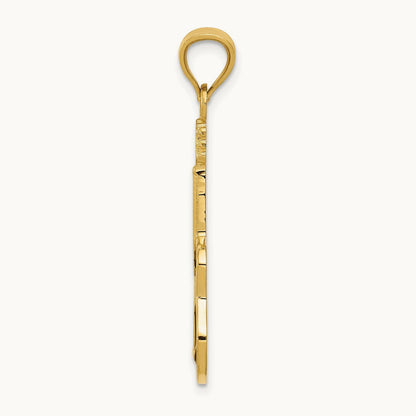 Enameled Guitar Pendant, 14K