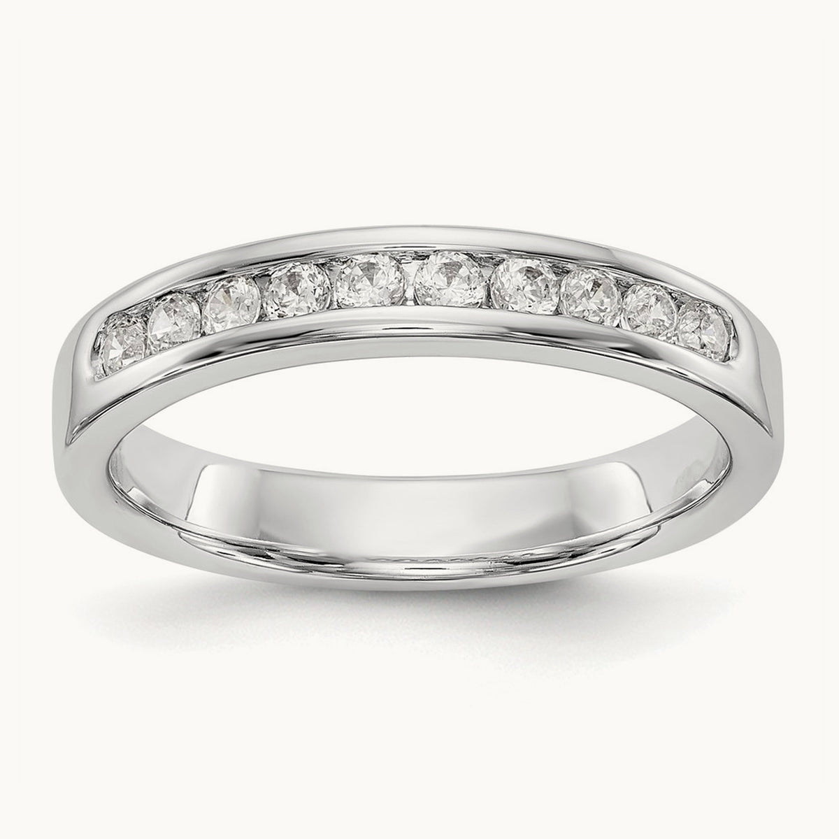 10- Stone Closed Channel Band Mounting, 2mm, 14K White Gold