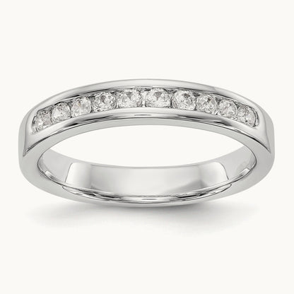 10- Stone Closed Channel Band Mounting, 2mm, 14K White Gold