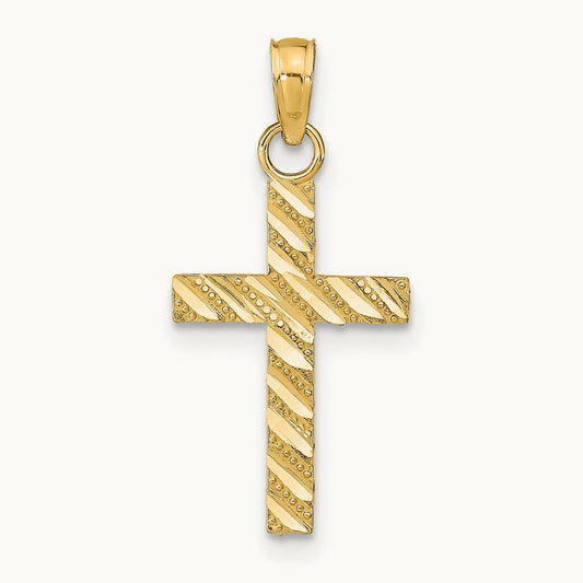 D/C Cross Pendant — 14K Yellow Gold