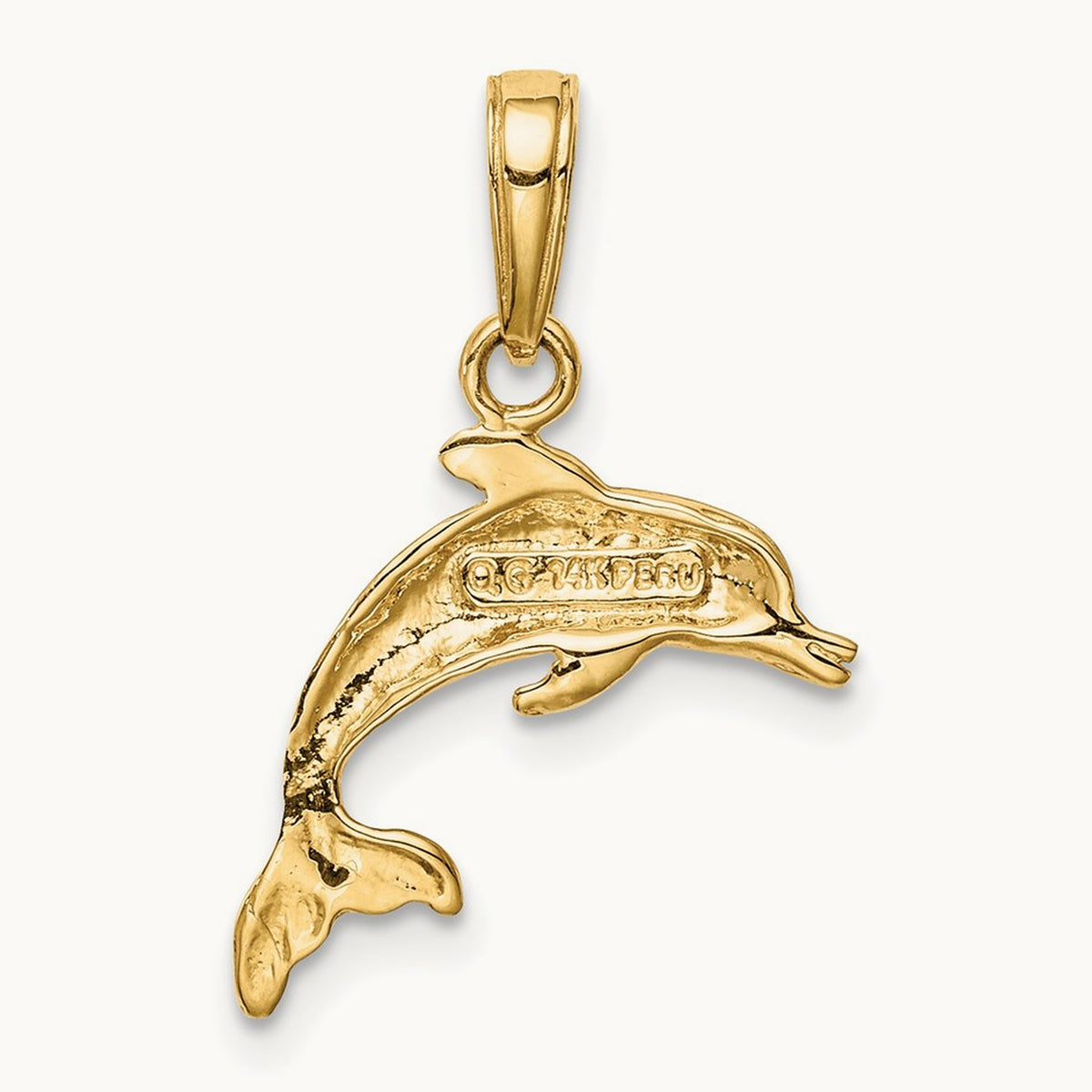 Dolphin Jumping Pendant, 14K