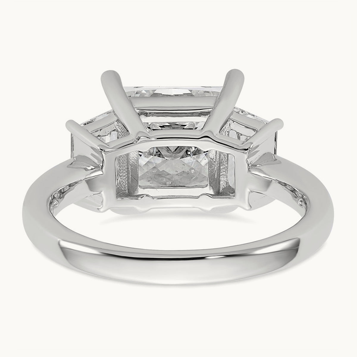 Princess & Trapezoid Engagement Ring, 1.25-4.00 ct tw Lab-Grown Diamond — 4 ct, 14K White Gold