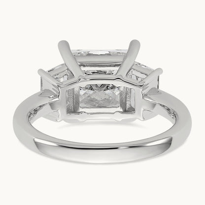 Princess & Trapezoid Engagement Ring, 1.25-4.00 ct tw Lab-Grown Diamond — 4 ct, 14K White Gold