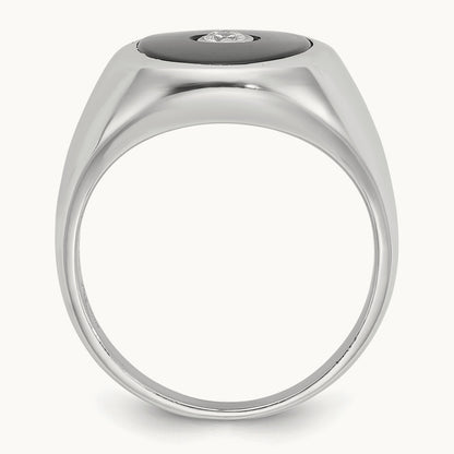 Men's Onyx and Diamond Complete Ring — IBGoodman — photo set