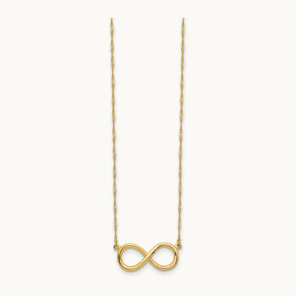 Polished Infinity Necklace — 14K Yellow Gold