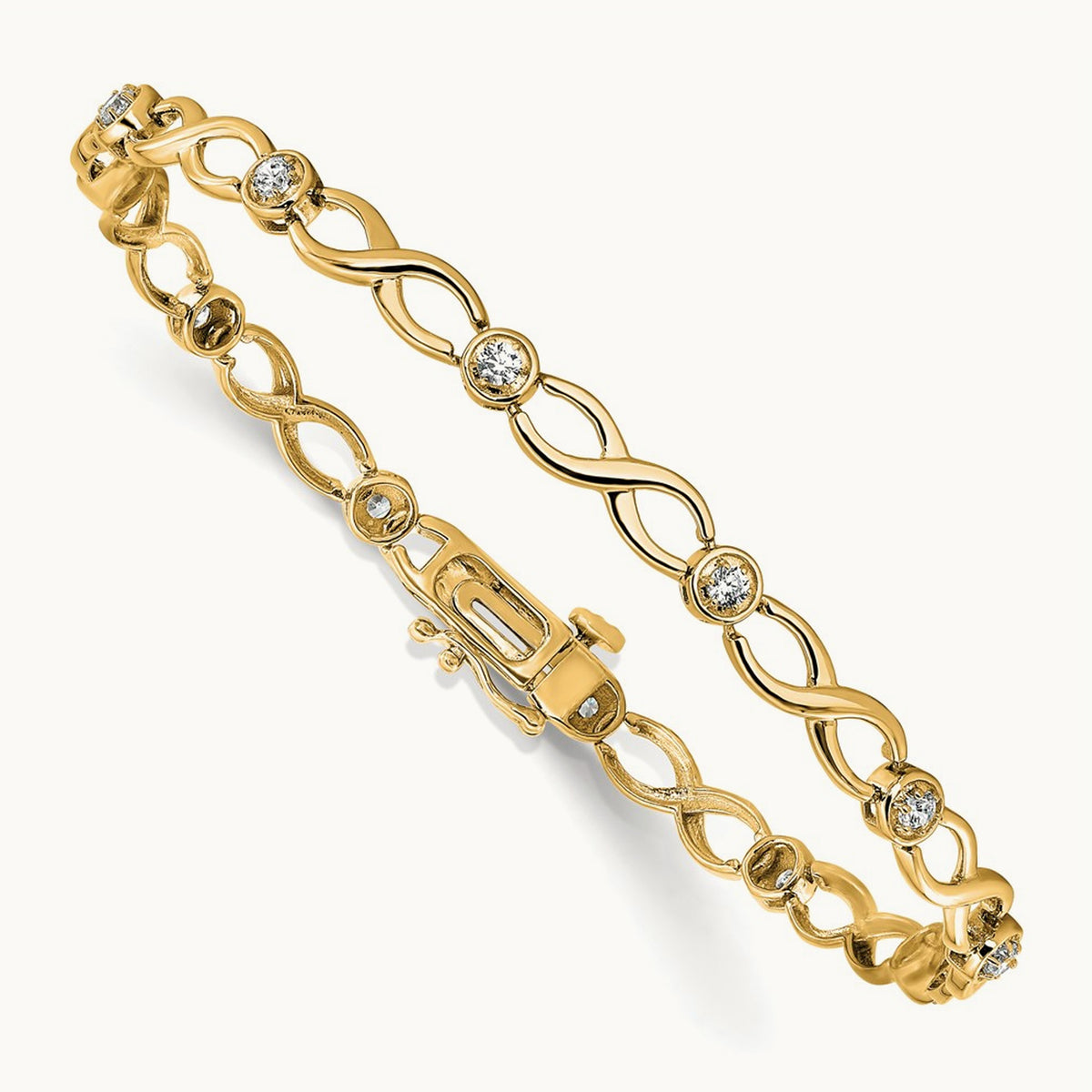Infinity Bracelet, 0.50 ct tw Lab-Grown Diamond — 14K Yellow Gold, 7.25 in