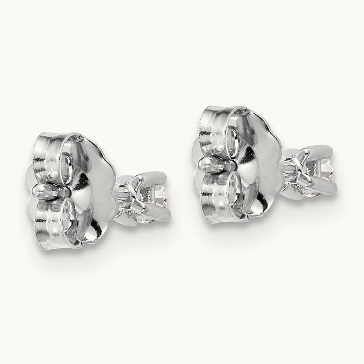 Round Heavyweight Stud Earrings, 0.10-7.00 ct tw Lab-Grown Diamond — 1/10 ct, VS (Best), push back, 18K White Gold