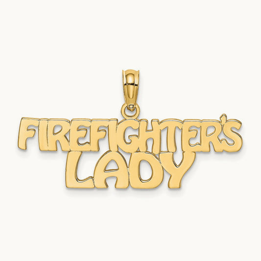 FIREFIGHTER'S LADY Charm, 14K