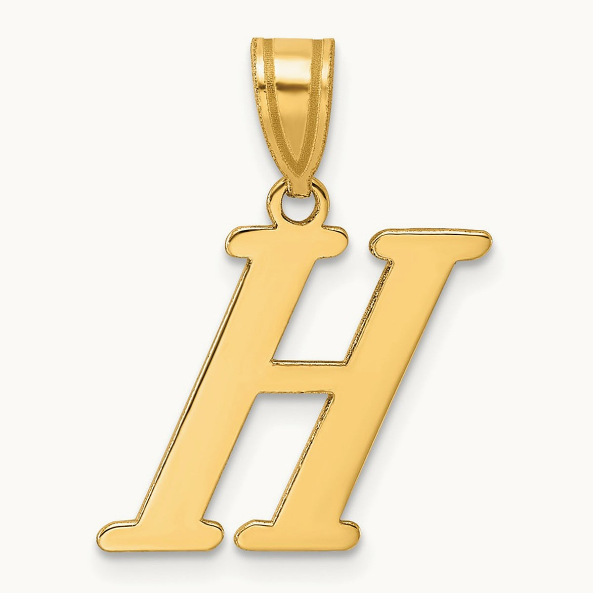 Polished Initial Pendant — H