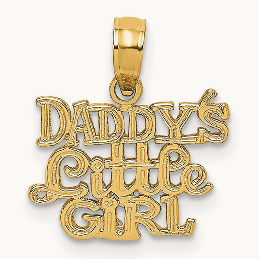 Polished DADDYS LITTLE GIRL Charm, 14K