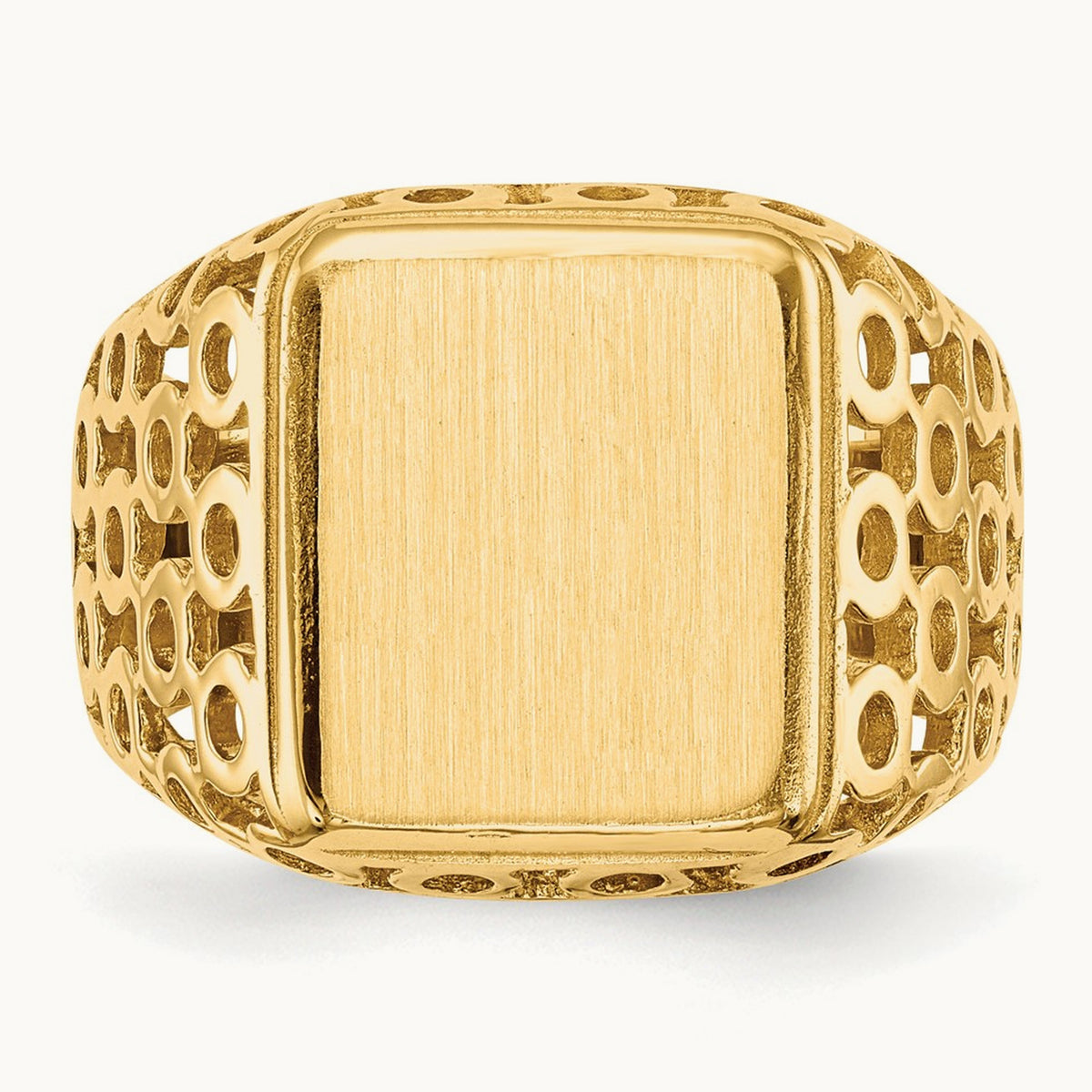 Open Back Mens Signet Ring — photo set