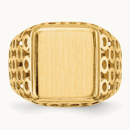 Open Back Mens Signet Ring — photo set