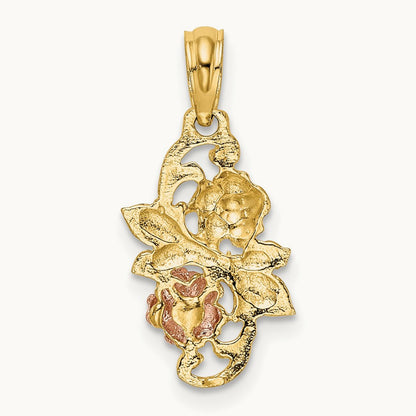 Flowers Charm, 14K Two-tone with White Rhodium