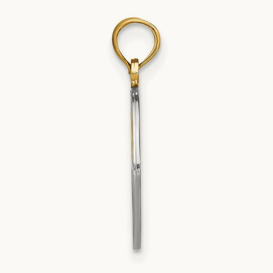 w/Rhodium Tree of Life in Round Frame Charm, 14K