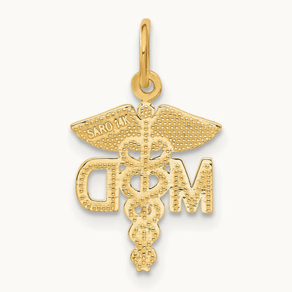 M.D. Caduceus Charm, 14K