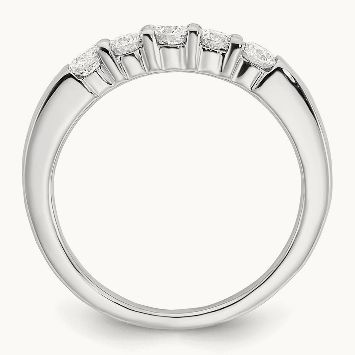 5-Stone Diamond Band, 14K White Gold